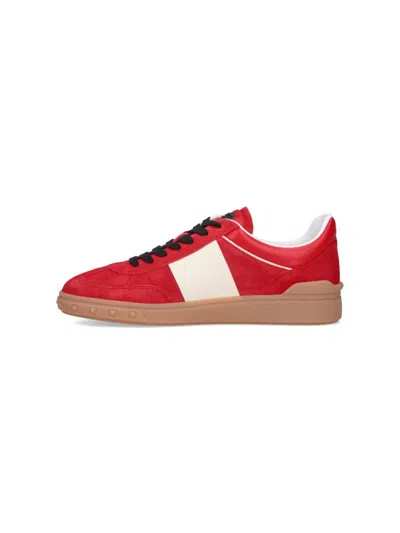Valentino Garavani Upvillage Low Top Trainer In Split Leather And Calfskin Nappa Leather