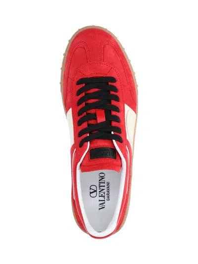 Valentino Garavani Upvillage Low Top Trainer In Split Leather And Calfskin Nappa Leather