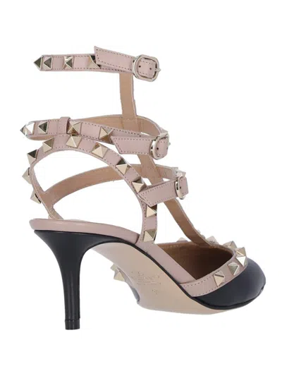 Valentino Garavani Rockstud' Slingback Heels – Black In Black