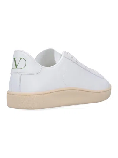 Valentino White Leather Vlogo Signature Sneakers In White