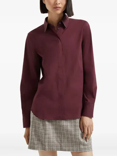 Brunello Cucinelli Long-sleeve Shirt In Burgundy