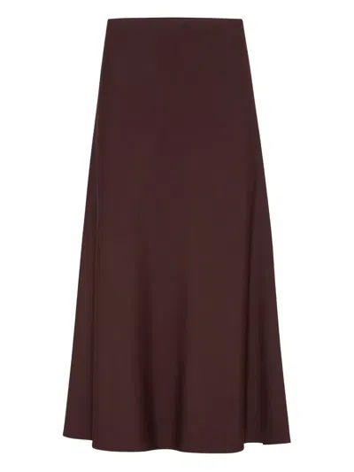 Brunello Cucinelli A-line Midi Skirt In Burgundy