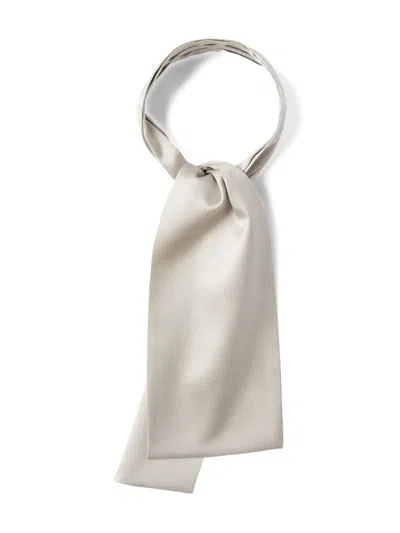 Brunello Cucinelli Silk Neck Scarf In Gray