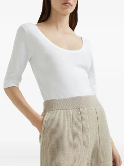 Brunello Cucinelli Ribbed-knitted Joggers In Neutral