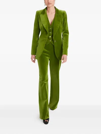 Temperley London Clove Velvet Blazer In Green