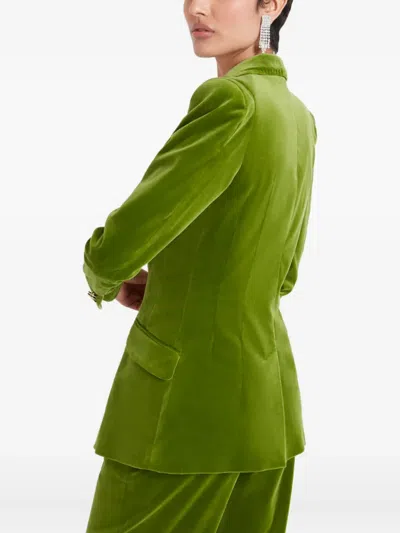 Temperley London Clove Velvet Blazer In Green