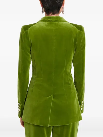 Temperley London Clove Velvet Blazer In Green