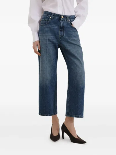 Brunello Cucinelli Cropped Jeans In Blue