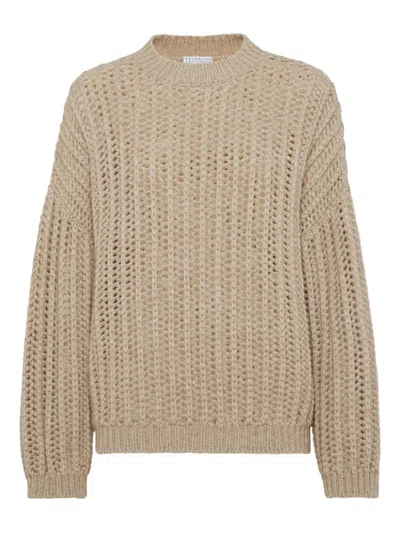 Brunello Cucinelli Chunky-knit Cashmere Sweater In Brown