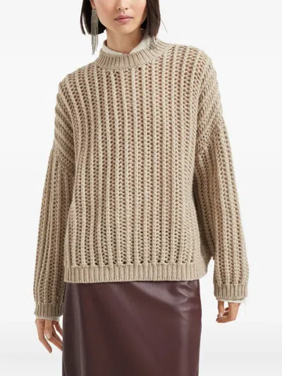 Brunello Cucinelli Chunky-knit Cashmere Sweater In Brown