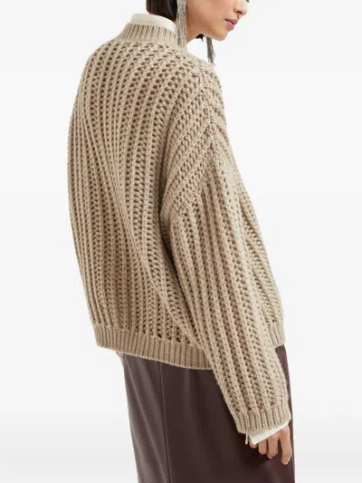 Brunello Cucinelli Chunky-knit Cashmere Sweater In Brown