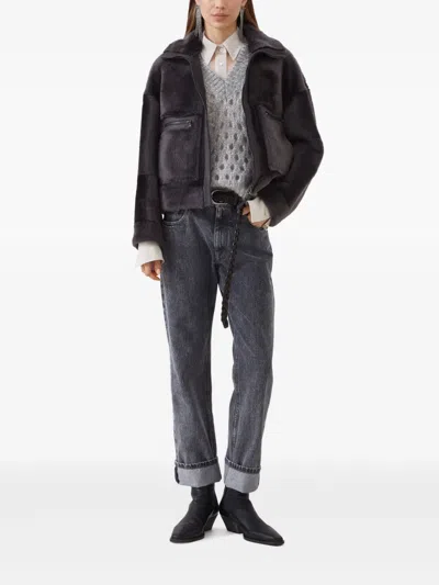 Brunello Cucinelli Open-knit Sweater In Gray