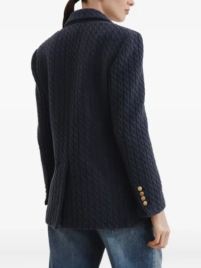 Brunello Cucinelli Double-breasted Textured Blazer In Blue