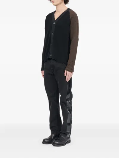 Mm6 Maison Margiela Colorblock Cardigan Color Block In Black