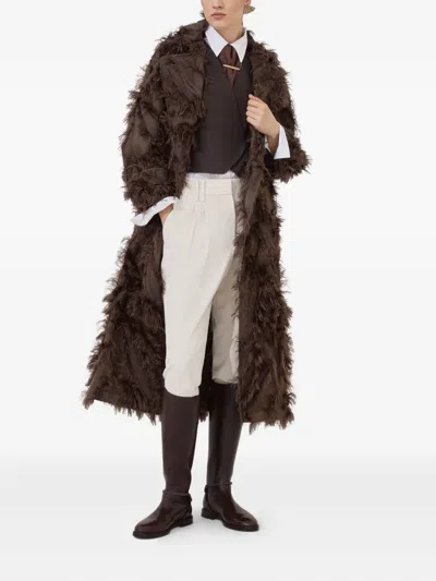 Brunello Cucinelli Single-breasted Coat In Brown