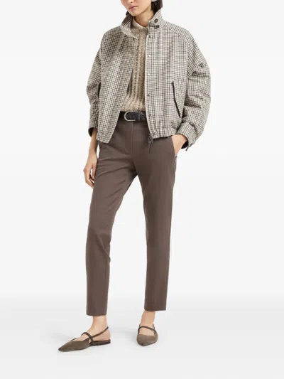 Brunello Cucinelli Jersey Trousers In Brown