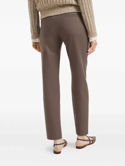 Brunello Cucinelli Jersey Trousers In Brown