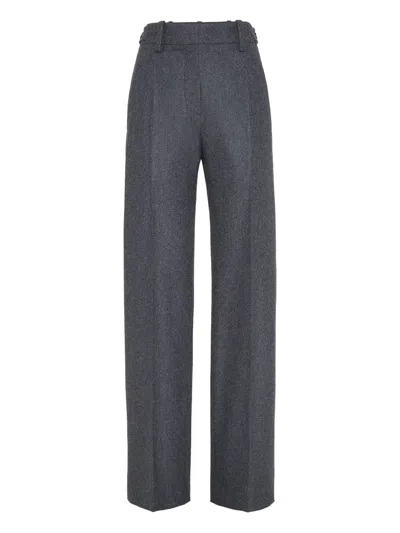 Brunello Cucinelli Tailored Wool Trousers In Gray
