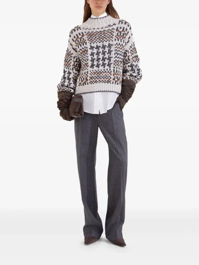 Brunello Cucinelli Tailored Wool Trousers In Gray