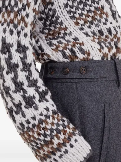 Brunello Cucinelli Tailored Wool Trousers In Gray