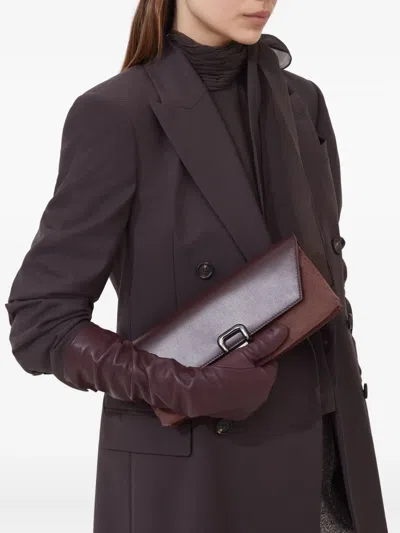 Brunello Cucinelli Contrasting-flap Clutch Bag