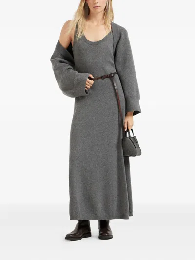 Brunello Cucinelli Cropped Cardigan In Gray