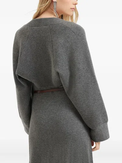 Brunello Cucinelli Cropped Cardigan In Gray