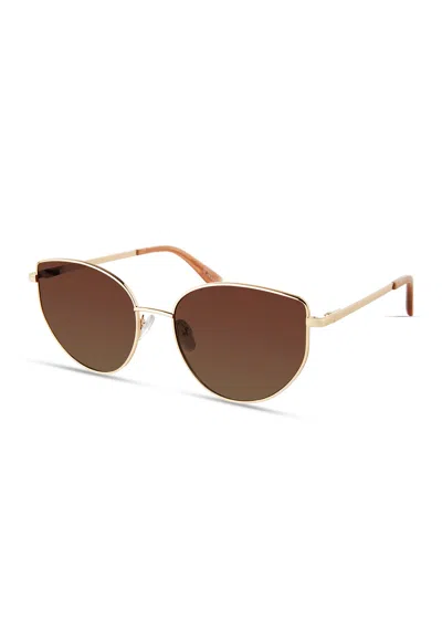 Derek Lam Kirby Cat Eye Oversized Metal Sunglasses