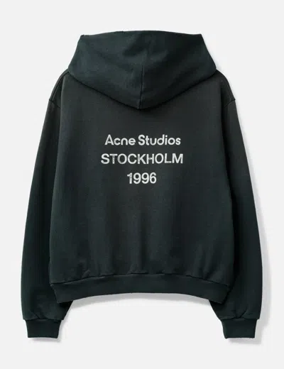 Acne Studios Logo Hooded Sweater In Black