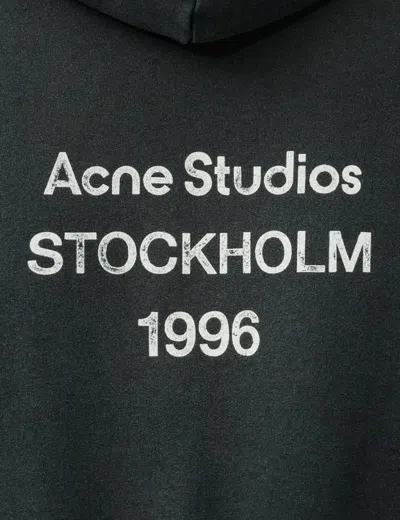 Acne Studios Logo Hooded Sweater In Black