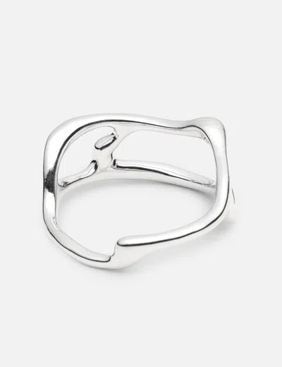 Maria Black Iris Ring In Silver