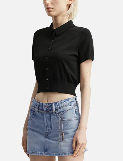 Alexander Wang T T By Alexander Wang Polo Cardigan In Black