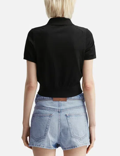 Alexander Wang T T By Alexander Wang Polo Cardigan In Black