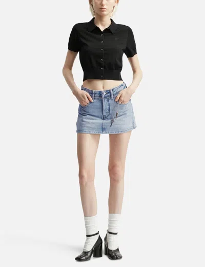 Alexander Wang T T By Alexander Wang Polo Cardigan In Black
