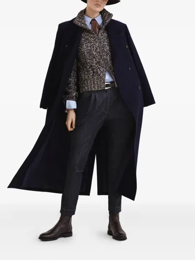 Brunello Cucinelli Long-sleeve Button-up Shirt In Blue