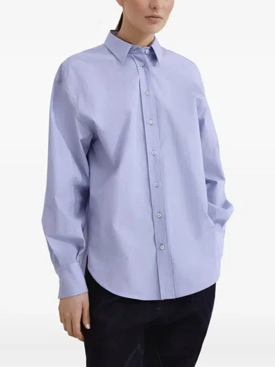Brunello Cucinelli Long-sleeve Button-up Shirt In Blue
