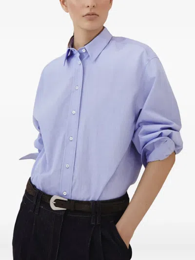 Brunello Cucinelli Long-sleeve Button-up Shirt In Blue