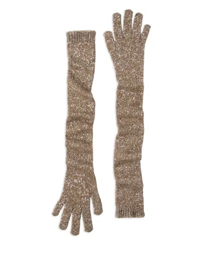 Brunello Cucinelli Sequin-embellished Long Gloves