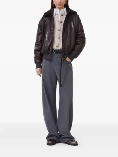 Brunello Cucinelli English Ribbed-knit Button-up Cardigan In Nude