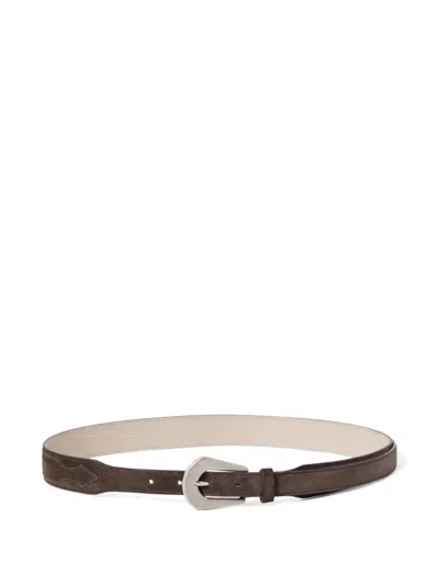 Brunello Cucinelli Suede Belt In Brown