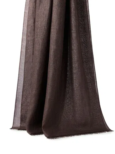 Brunello Cucinelli Frayed-edge Scarf In Brown