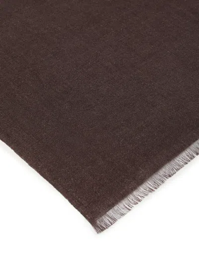 Brunello Cucinelli Frayed-edge Scarf In Brown