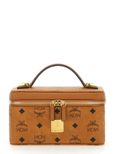 Mcm Printed Canvas Rockstar Vanity Case Handbag