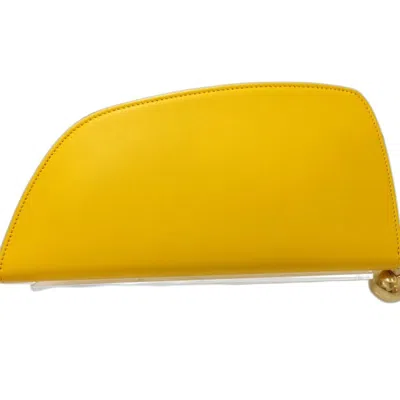 Pre-owned Burberry Yellow Leather Long Wallet (bi-fold) ()