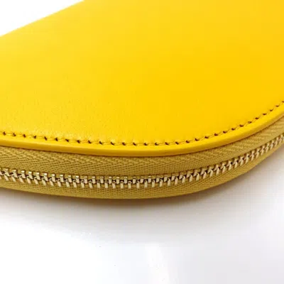 Pre-owned Burberry Yellow Leather Long Wallet (bi-fold) ()