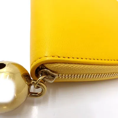 Pre-owned Burberry Yellow Leather Long Wallet (bi-fold) ()