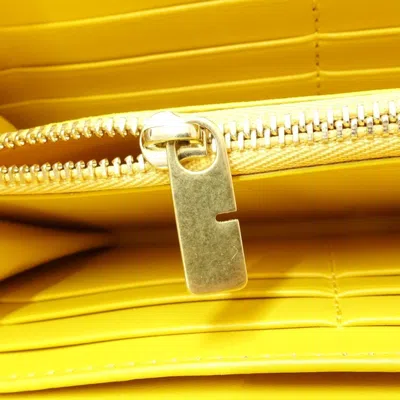 Pre-owned Burberry Yellow Leather Long Wallet (bi-fold) ()