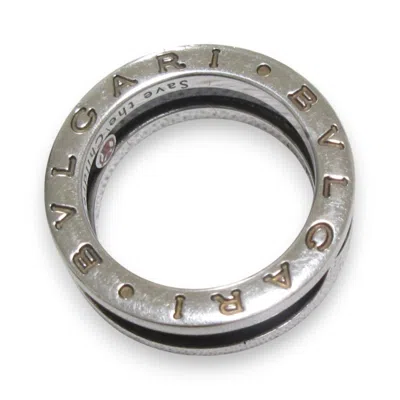 Pre-owned Bvlgari Black Silver Band Ring ()