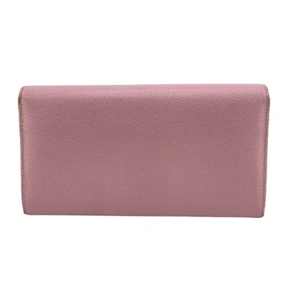 Pre-owned Bvlgari Pink Leather Long Wallet (bi-fold) ()