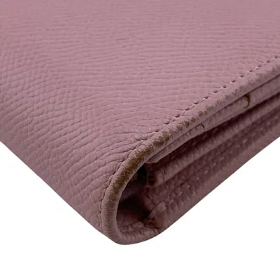 Pre-owned Bvlgari Pink Leather Long Wallet (bi-fold) ()